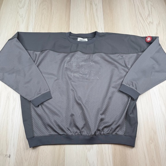 Cav Empt Mens Gray Mesh Track Lightweight Outdoor Crew Neck Sweatshirt Size M